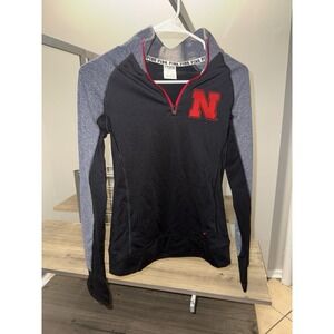 PINK Women's XS Black/Gray Jacket with Red "N" Logo